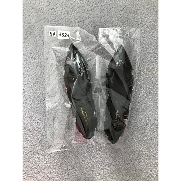 Saint Laurent Paris Flat Wmns Size 40EU Studded Star Pointed Toe Leather LuxCool - Picture 8 of 8